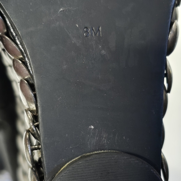 Jeffrey Campbell Peep-Toe Platform Ankle Boot with Stud Tick Wedge Size 8 - Picture 10 of 11